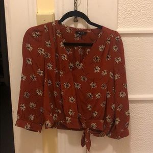 Madewell Floral Wrap Shirt